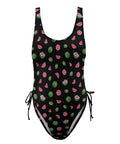 Watermelon-Womens-One-Piece-Swimsuit-Black-Product-Front-View