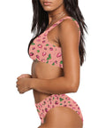 Strawberry-Womens-Bikini-Set-Coral-Model-Side-View