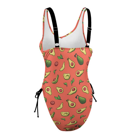 Happy-Avocado-Womens-One-Piece-Swimsuit-Orange-Product-Side-View