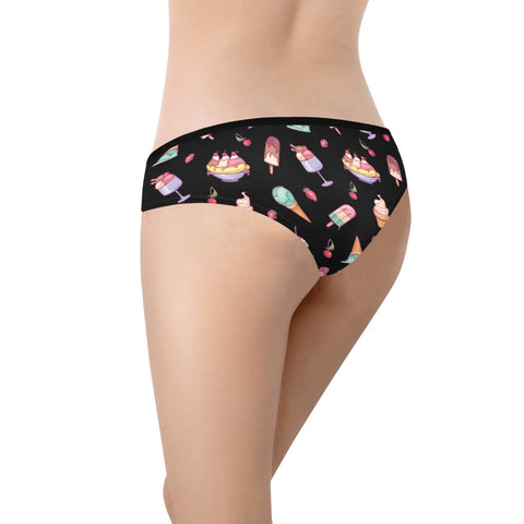 Banana-Split-Womens-Hipster-Underwear-Black-Model-Back-View