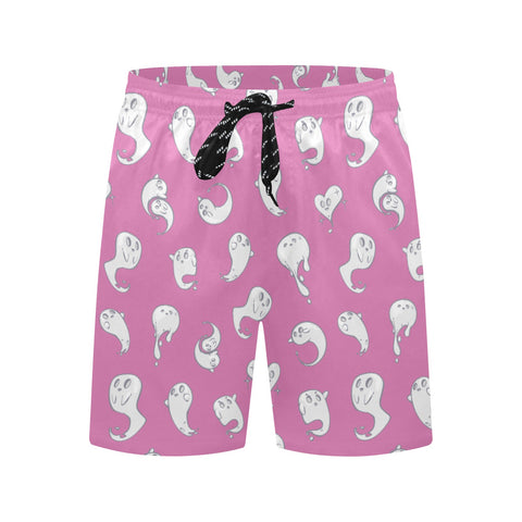 Retro-Ghost-Mens-Swim-Trunks-Magenta-Front-View