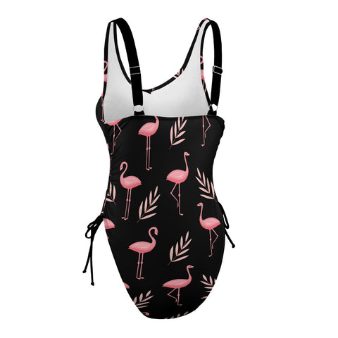 Flamingo-Women's-One-Piece-Swimsuit-Black-Prodcut-Side-View