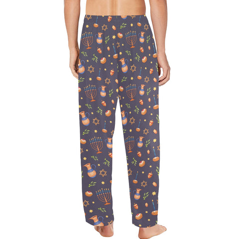 Hanukkah-Mens-Pajama-Charcoal-Model-Back-View