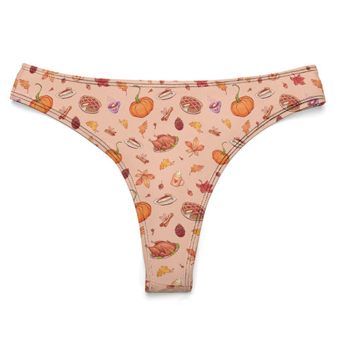 Thanks-Giving-Women's-Thong-Peach-Product-Front-View