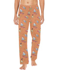 Frogs-in-Action-Mens-Pajama-Coral-Model-Front-View
