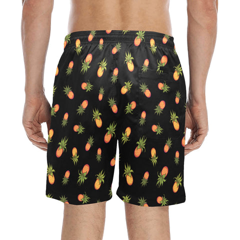 Pineapple-Mens-Swim-Trunks-Black-Model-Back-View