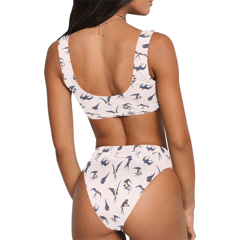 Sparrow-Womens-Bikini-Set-White-Model-Back-View