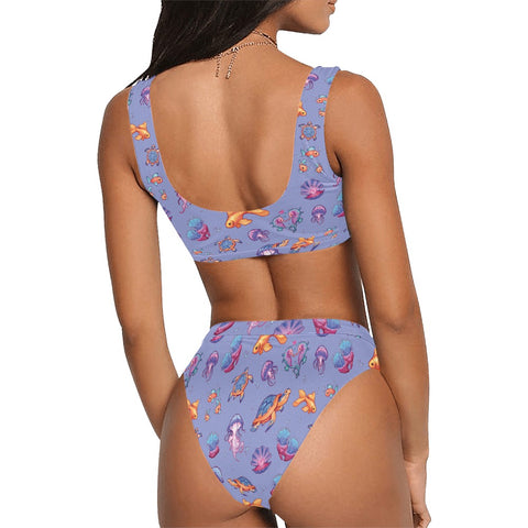 Sea-Life-Womens-Bikini-Set-Lavender-Model-Back-View