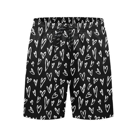 Crazy-Hearts-Mens-Swim-Trunks-Black-Front-View