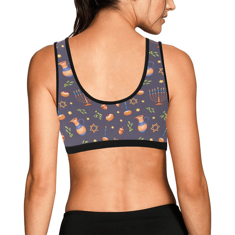 Hanukkah-Womens-Bralette-Charcoal-Model-Back-View