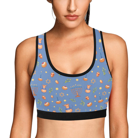 Hanukkah-Womens-Bralette-Cornflower-Blue-Model-Front-View