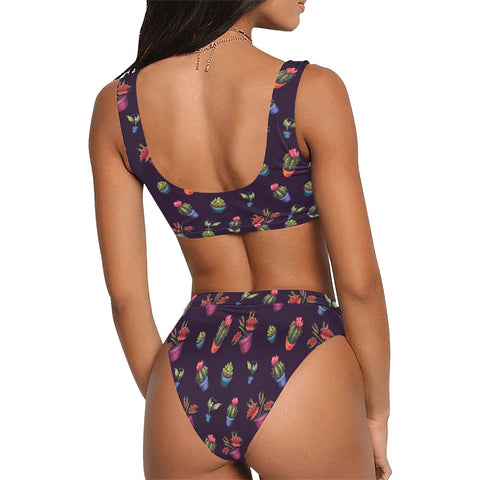 House-Plant-Womens-Bikini-Set-Midnight-Blue-Model-Back-View