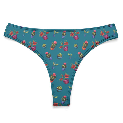 House-Plant-Womens-Thong-Teal-Product-Front-View