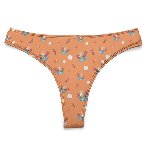Ramen-Bowl-Women's-Thong-Orange-Product-Front-View