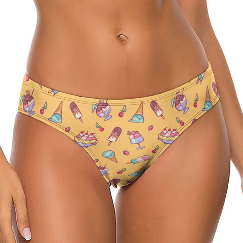 Banana-Split-Womens-Thong-Yellow-Model-Front-View