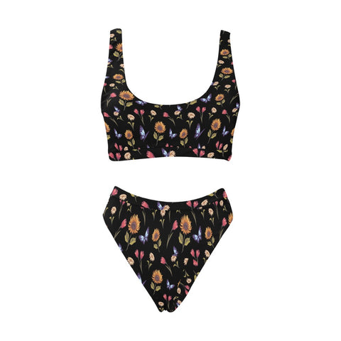Summer-Garden-Womens-Bikini-Set-Black-Front-View