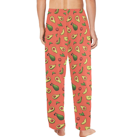 Happy-Avocado-Mens-Pajama-Orange-Model-Back-View
