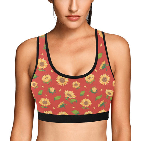 Sunflower-Womens-Bralette-Dark-Orange-Model-Front-View