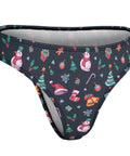 Christmas-Women's-Thong-Charcoal-Product-Side-View