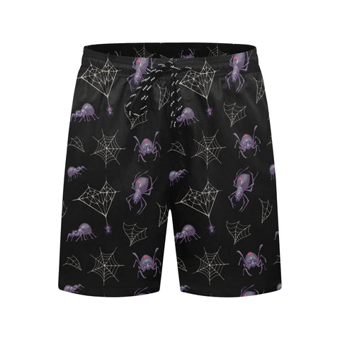 Black-Widow-Men's-Swim-Trunks-Black-Back-View