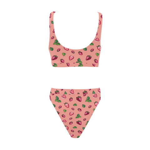 Strawberry-Womens-Bikini-Set-Coral-Back-View