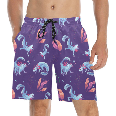 Axolotl-Mens-Swim-Trunks-Dark-Purple-Model-Front-View