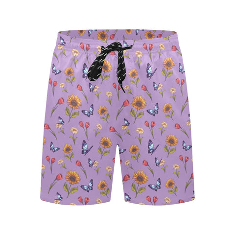 Summer-Garden-Mens-Swim-Trunks-Light-Purple-Front-View
