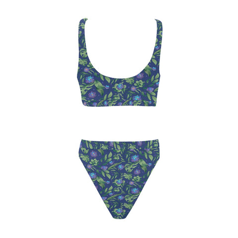 Jungle-Flower-Womens-Bikini-Set-Blue-Purple-Back-View