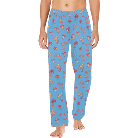 Mushroom-Mens-Pajama-Sky-Blue-Model-Front-View