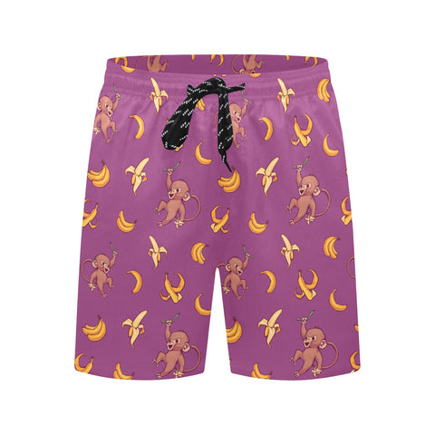 Baby-Monkey-Mens-Swim-Trunks-Magenta-Front-View