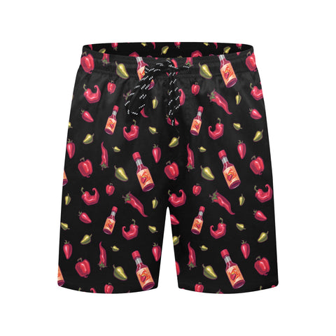 Spicy-Mens-Swim-Trunks-Black-Front-View