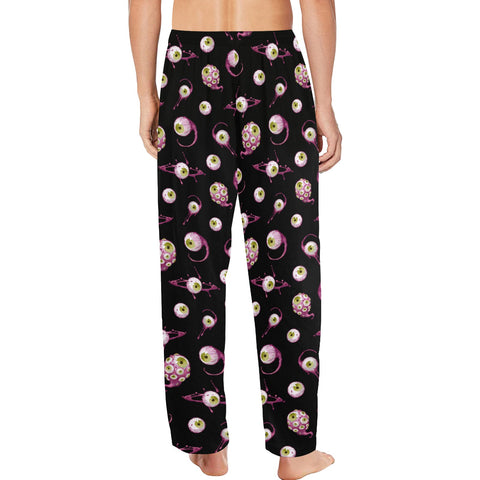 Eye-Love-You-Men's-Pajamas-Light-Green-Model-Back-View