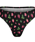 Strawberry-Women's-Thong-Black-Product-Back-View