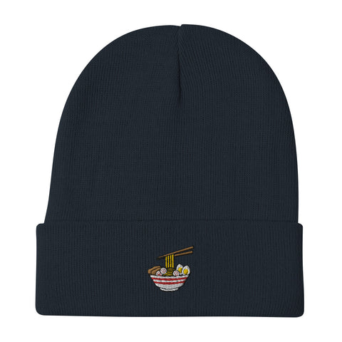 Ramen-Bowl-Embroidered-Beanie-Navy-Front-View