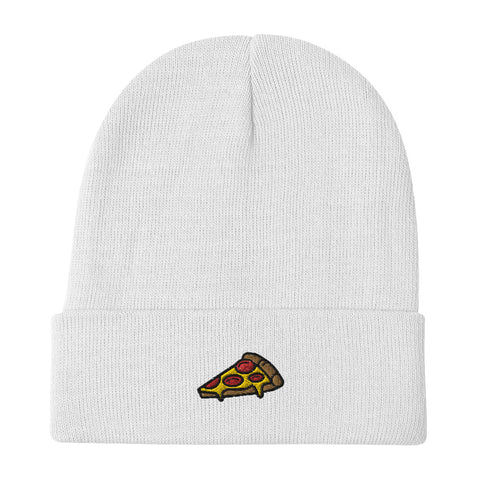 Pepperoni Pizza Embroidered Beanie