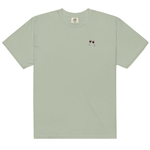 Wine-Embroidered-T-Shirt-Bay-Front-View