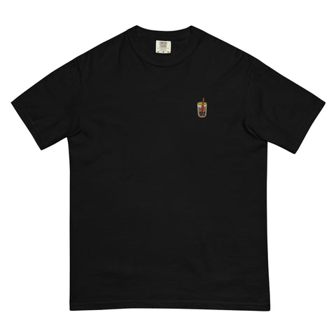 Bubble-Tea-Embroidered-T-Shirt-Black-Front-View