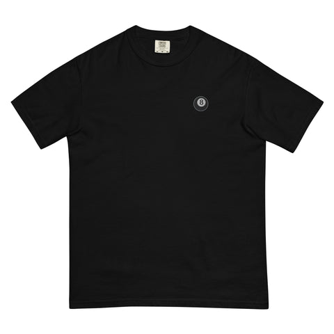 Magic-Eight-Ball-Embroidered-T-Shirt-Black-Front-View