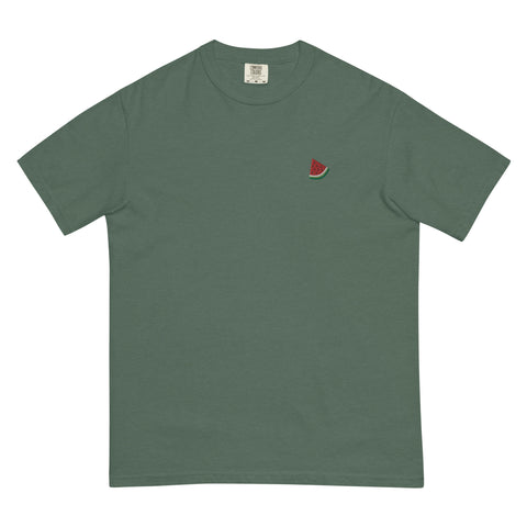 Watermelon-Embroidered-T-Shirt-Blue-Spruce-Front-View