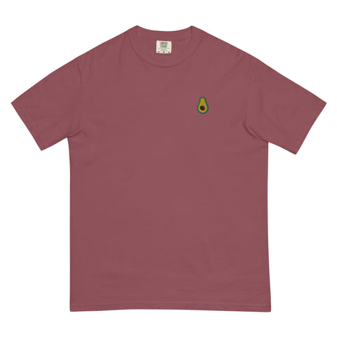 Avocado-Embroidered-T-Shirt-Brick-Front-View