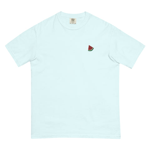 Watermelon-Embroidered-T-Shirt-Chambray-Front-View