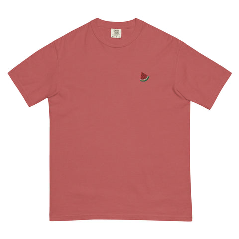 Watermelon-Embroidered-T-Shirt-Crimson-Front-View