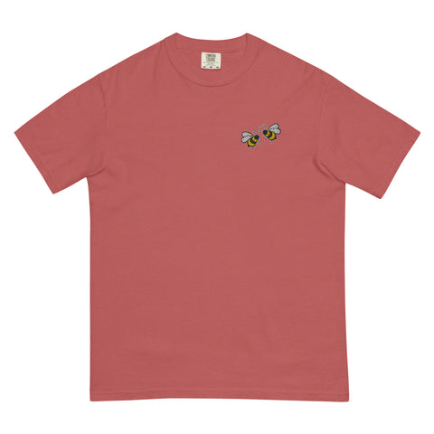 Bee-Mine-Embroidered-T-Shirt-Crimson-Front-View