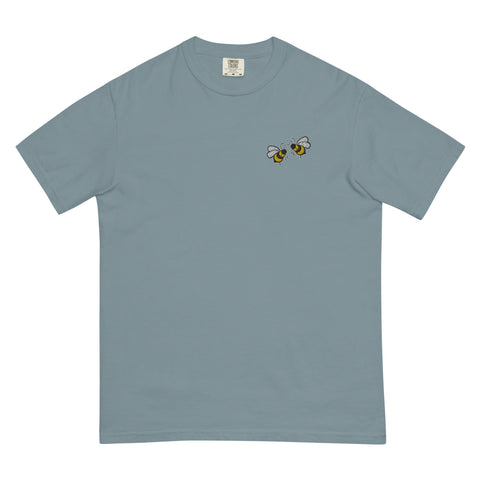 Bee-Mine-Embroidered-T-Shirt-Ice-Blue-Front-View