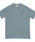 Rose-Embroidered-T-Shirt-Ice-Blue-Front-View
