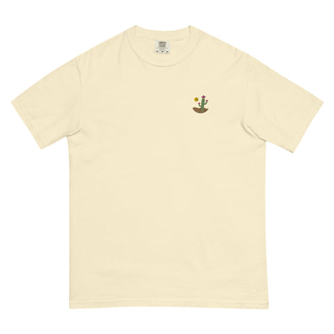 Desert-Cactus-Embroidered-T-shirt-Ivory-Front-View