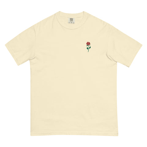 Rose-Embroidered-T-Shirt-Ivory-Front-View