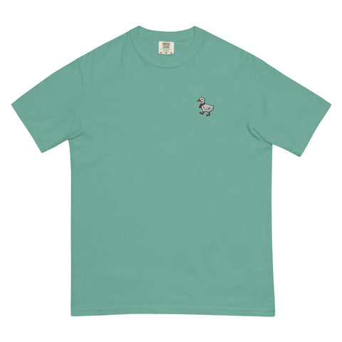 Waddling-Goose-Embroidered-T-Shirt-Seafoam-Front-View