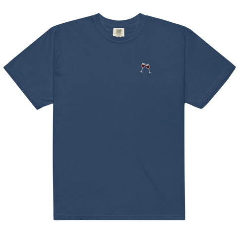 Wine-Embroidered-T-Shirt-True-Navy-Front-View