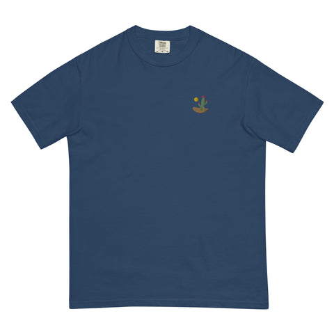Desert-Cactus-Embroidered-T-shirt-True-Navy-Front-View